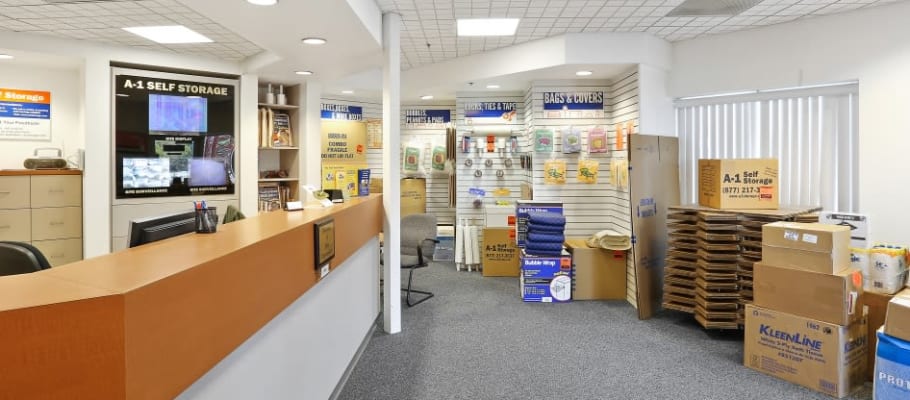 Business center and boxes available at at A-1 Self Storage in San Diego, California