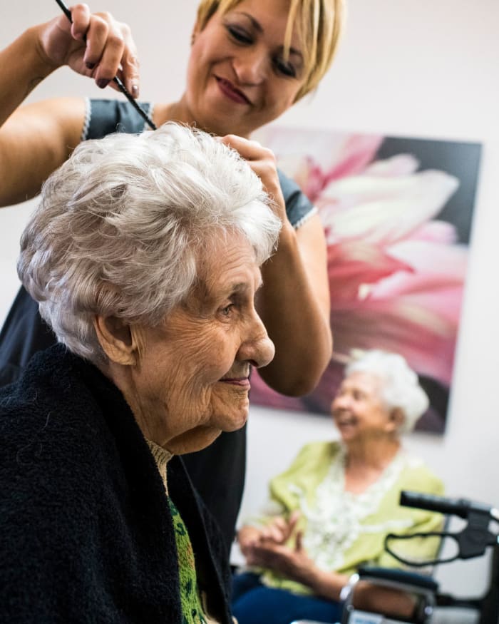 Salon and barbershop at The Springs at Whitefish in Whitefish, Montana.