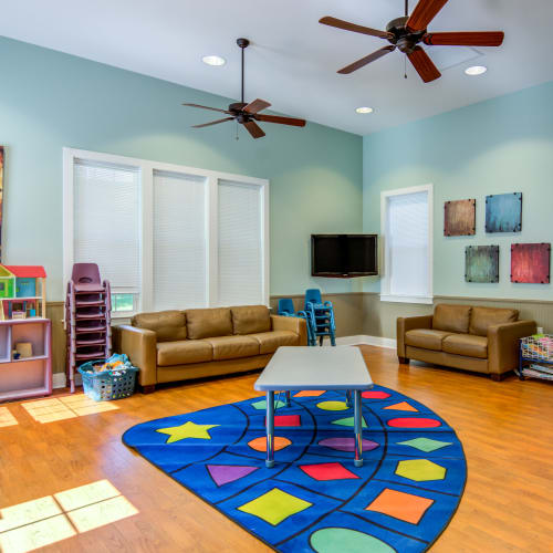 A children's play area in the resident clubhouse at Covenant Trace in Newport News, Virginia