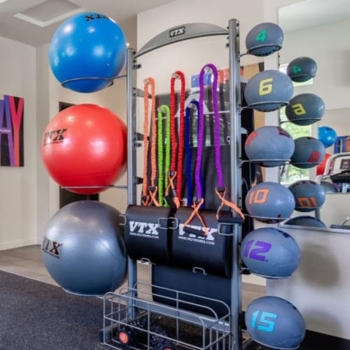 Gym equipment at Haven Hills in Vancouver, Washington