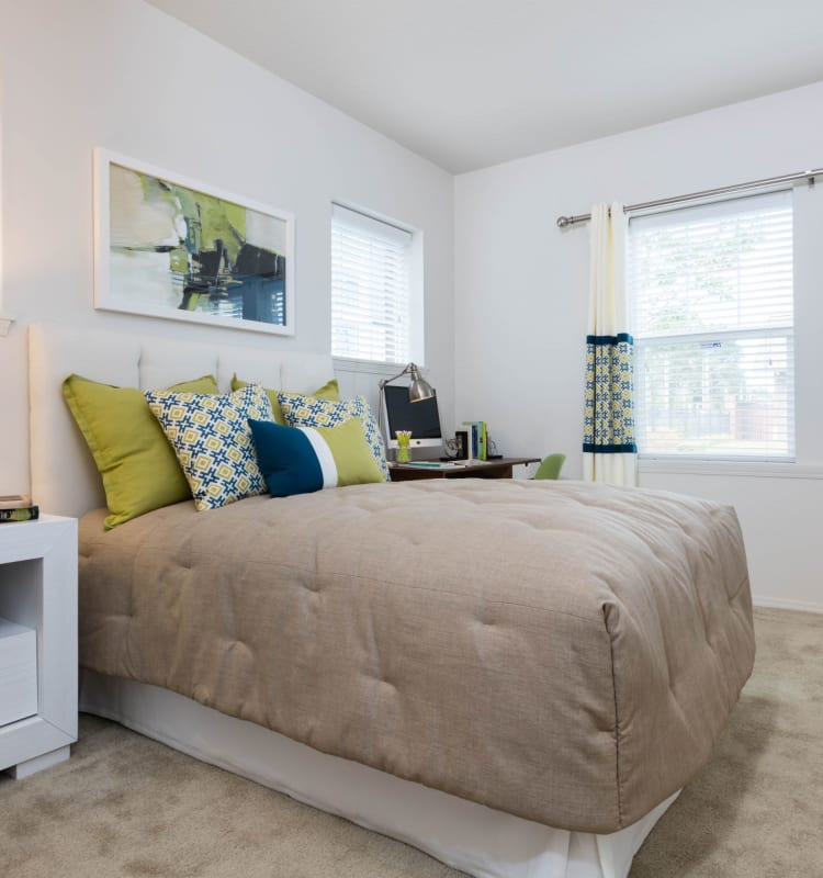 Plush carpet in a model bedroom at Avery at Orenco Station in Hillsboro, Oregon