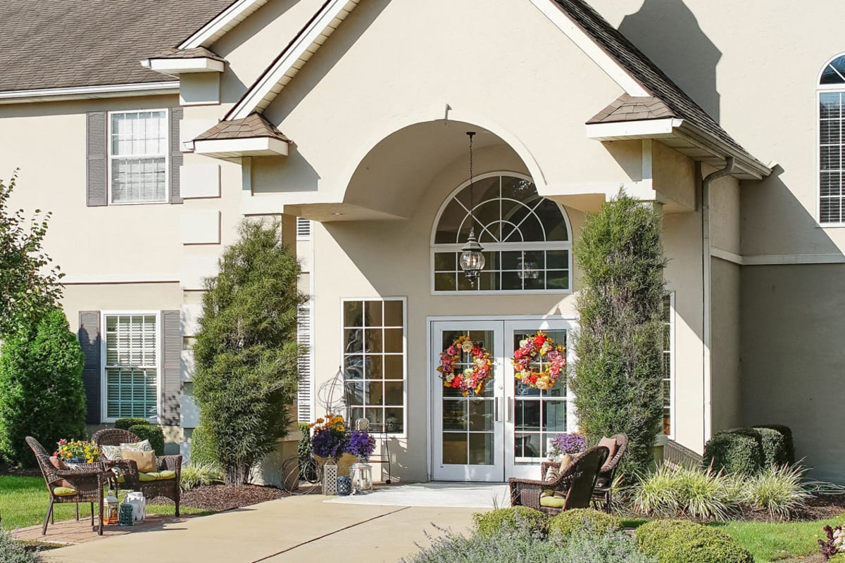 Main entrance at Trustwell Living at Mission Springs in Mission, Kansas