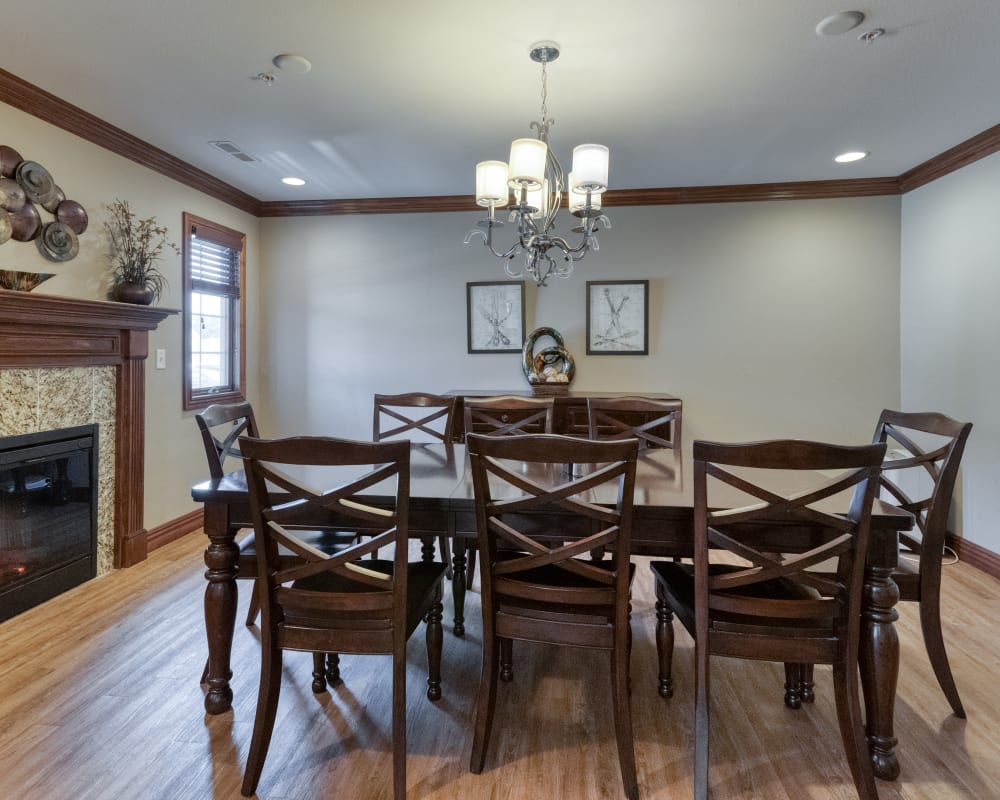 Intimate resident dining room at Addington Place of Sparta in Sparta, Illinois.