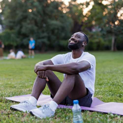 Resident man at a nearest park at Victoria Park Apartments in Davenport,Florida