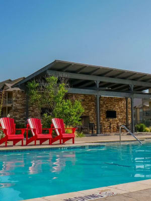 Pool steps and pavilion at Anatole on MacArthur in Oklahoma City, Oklahoma