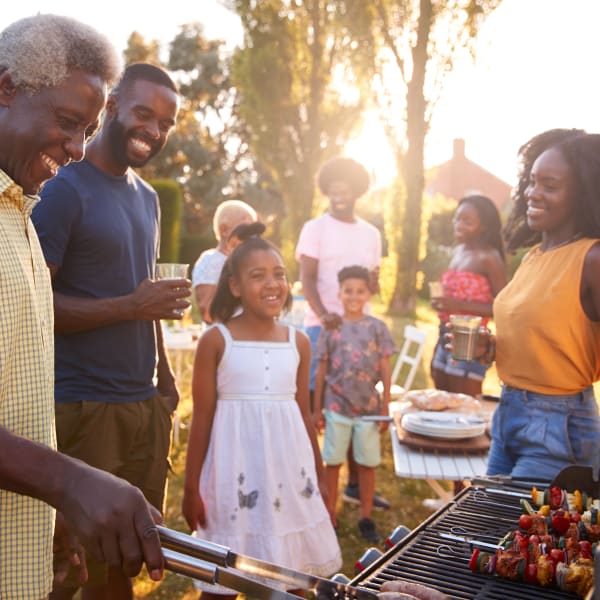 Family having a barbecue at Stone Gables in Raeford, North Carolina