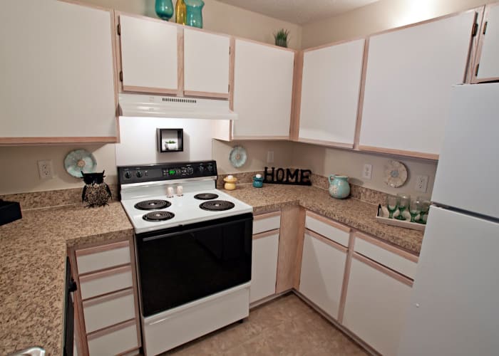 Fieldstone Apartments offers a well-equipped kitchen in Mebane, North Carolina