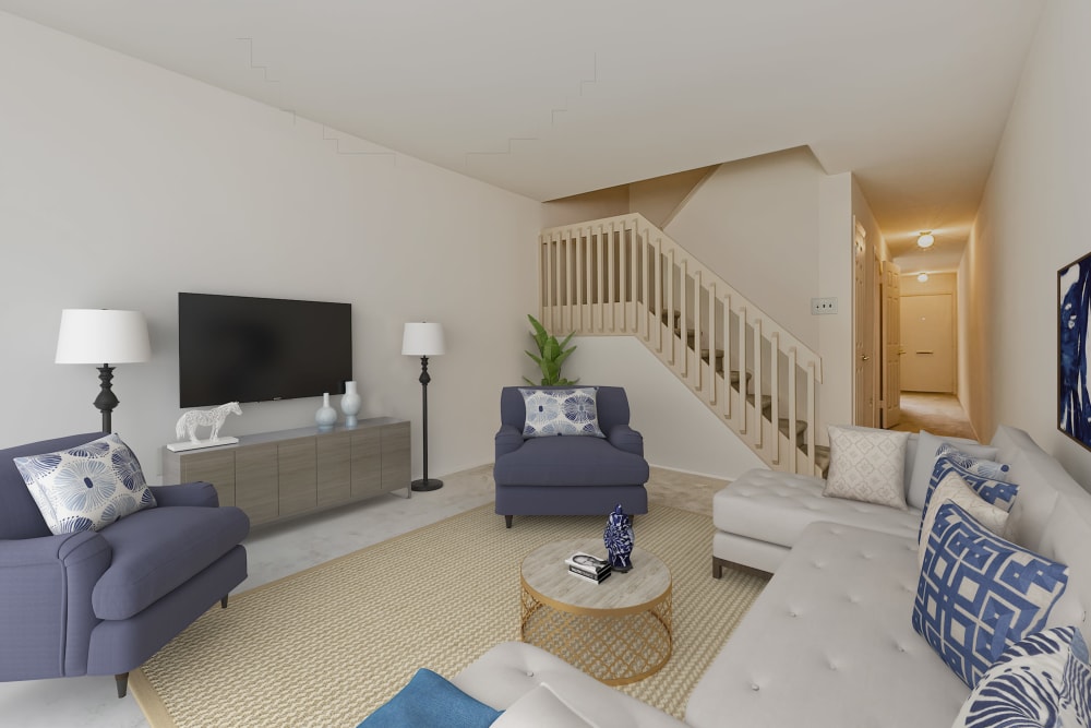 Living room at Lincoln Park Apartments & Townhomes in West Lawn, Pennsylvania