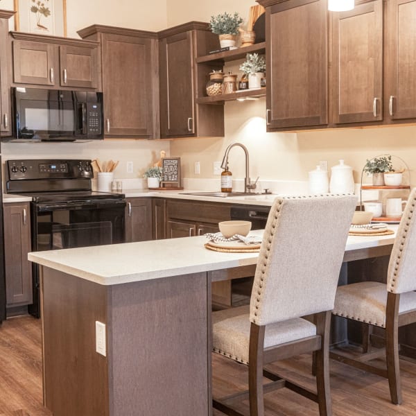 Resident kitchen at The Westbury Senior Living in Columbia, Missouri