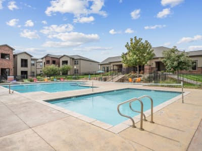 Beautiful and spacious community pool at The BLVD in San Angelo, Texas