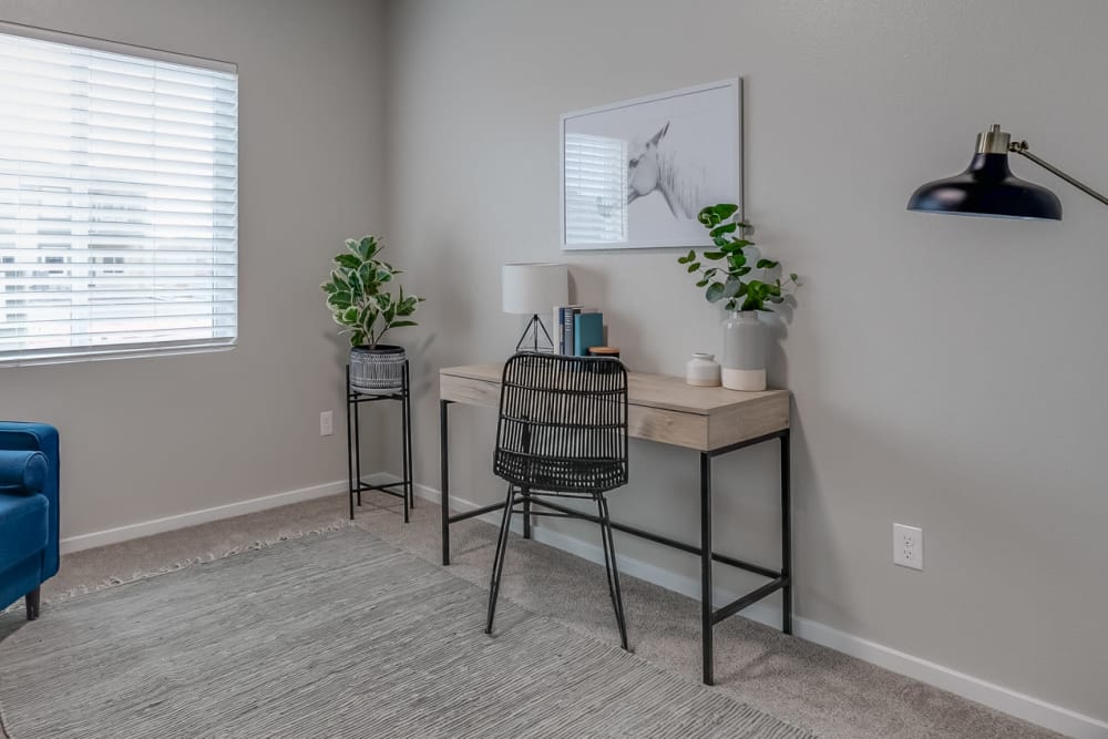 Home office set up in the second bedroom of a home at Olympus at Ten Mile in Meridian, Idaho