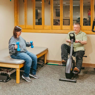 Residents excercising at Cascade Park Adult Day Health in Tacoma, Washington