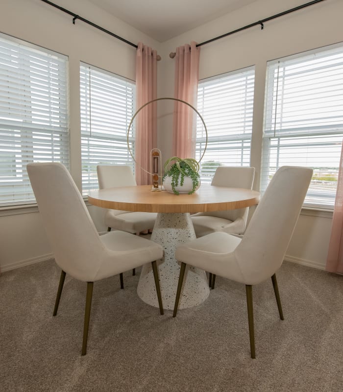 Dining room at Bend at New Road Apartments in Waco, Texas