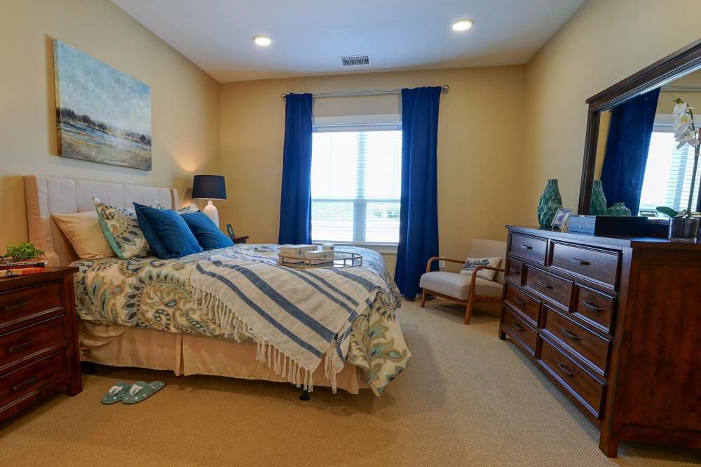 Bedroom with window at Harmony at Brookberry Farm in Winston-Salem, North Carolina
