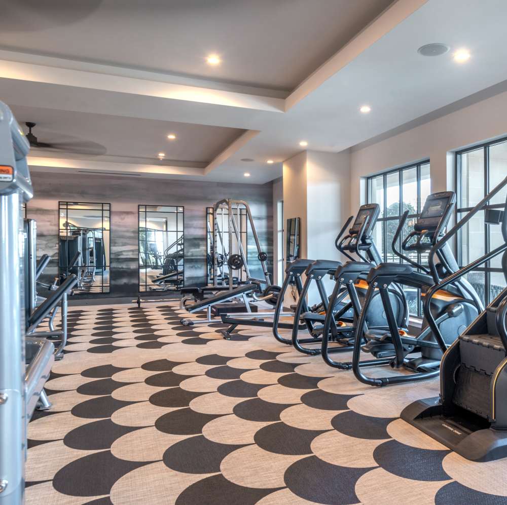 Modern fitness center at Novel Turtle Creek in Dallas, Texas