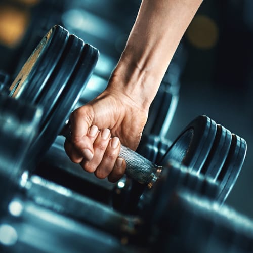 Lifting weights at Mosby Bridge Street in Huntsville, Alabama