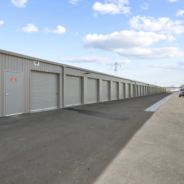 Outdoor units with drive-up access at StorQuest Self Storage in Sacramento, California