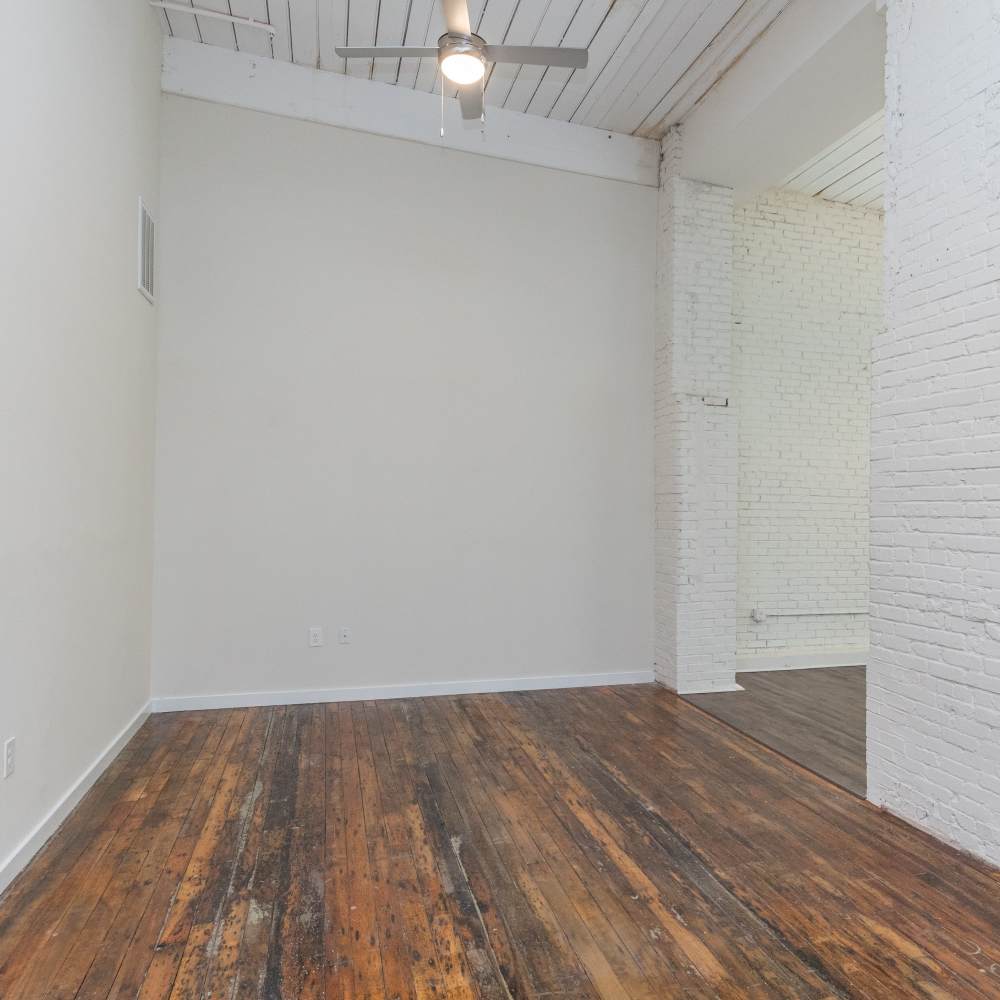 Spacious apartment with ceiling fan at Lofts at Inman Mills in Inman, South Carolina