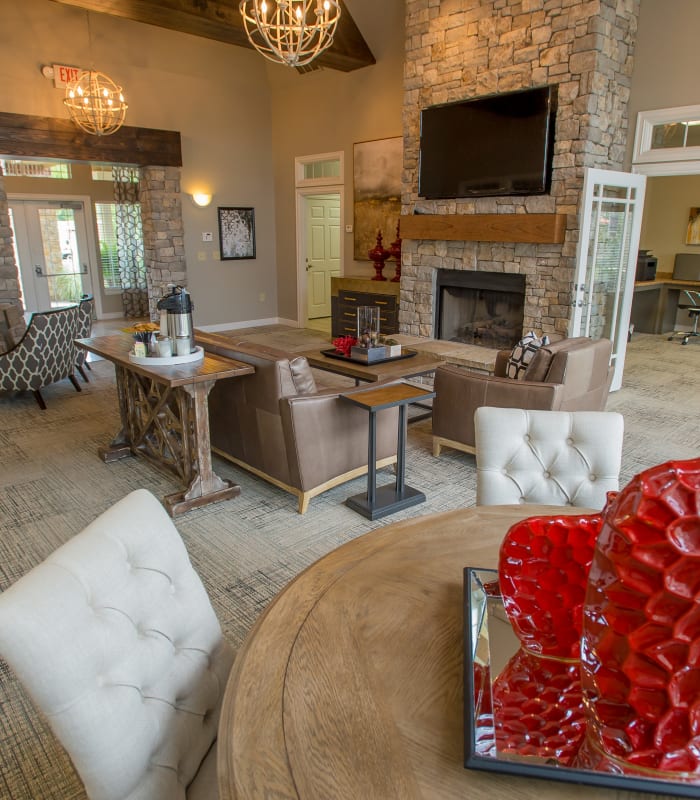 Living room at Nickel Creek Apartments in Tulsa, Oklahoma