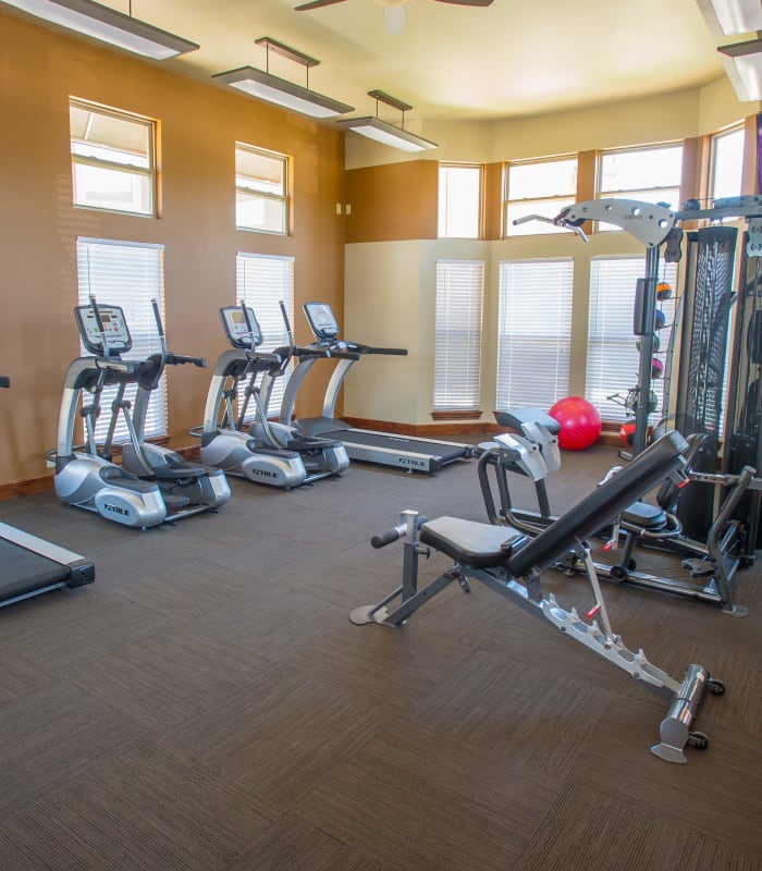Fitness center at The Reserve at Elm in Jenks, Oklahoma