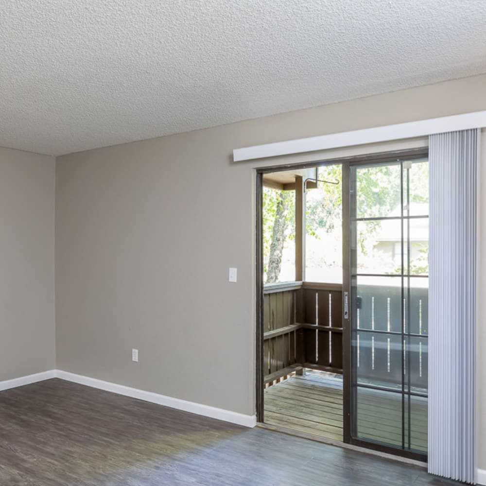 Hard wood floor apartment with access to private balcony at Springhill Apartments in Overland Park, Kansas