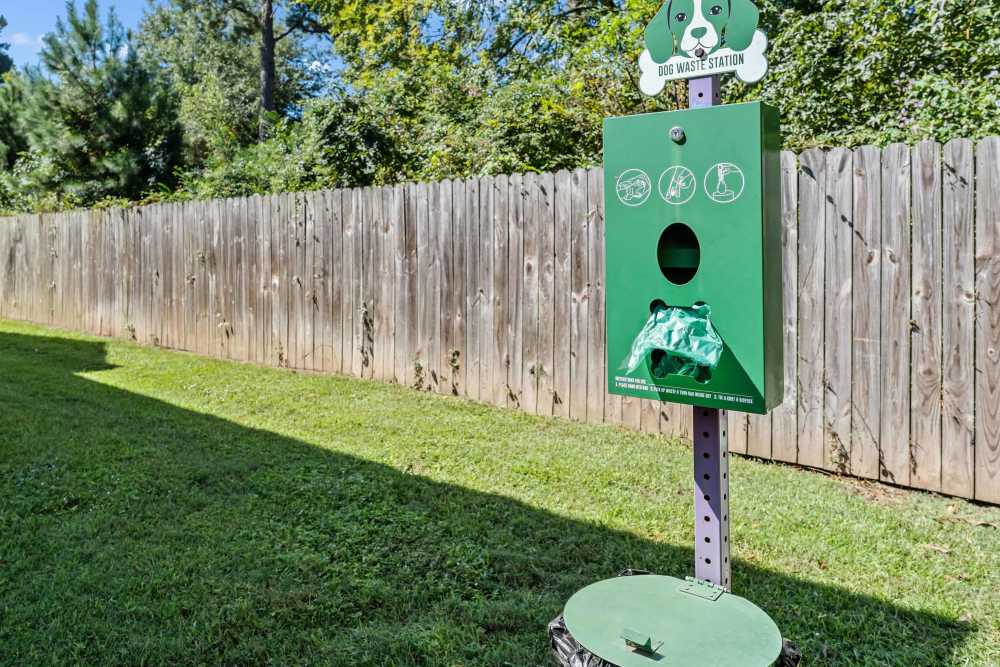 Pet waste station at Stonegate in Hallsville,Texas