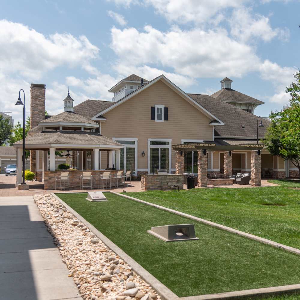 Charming clubhouse with beige siding at Red Knot at Edinburgh in Chesapeake, Virginia.