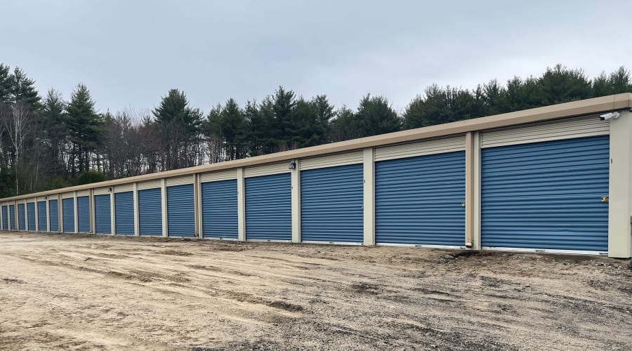 A storage unit filled with boxes at KO Storage in Naples, Maine