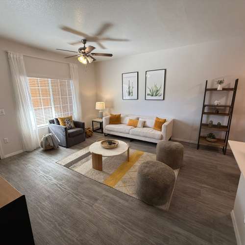 Spacious apartment living area at Tierra Vida in Tucson, Arizona