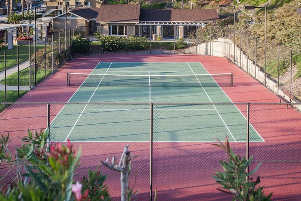 The tennis court at Lakeview Village Apartments in Spring Valley, California