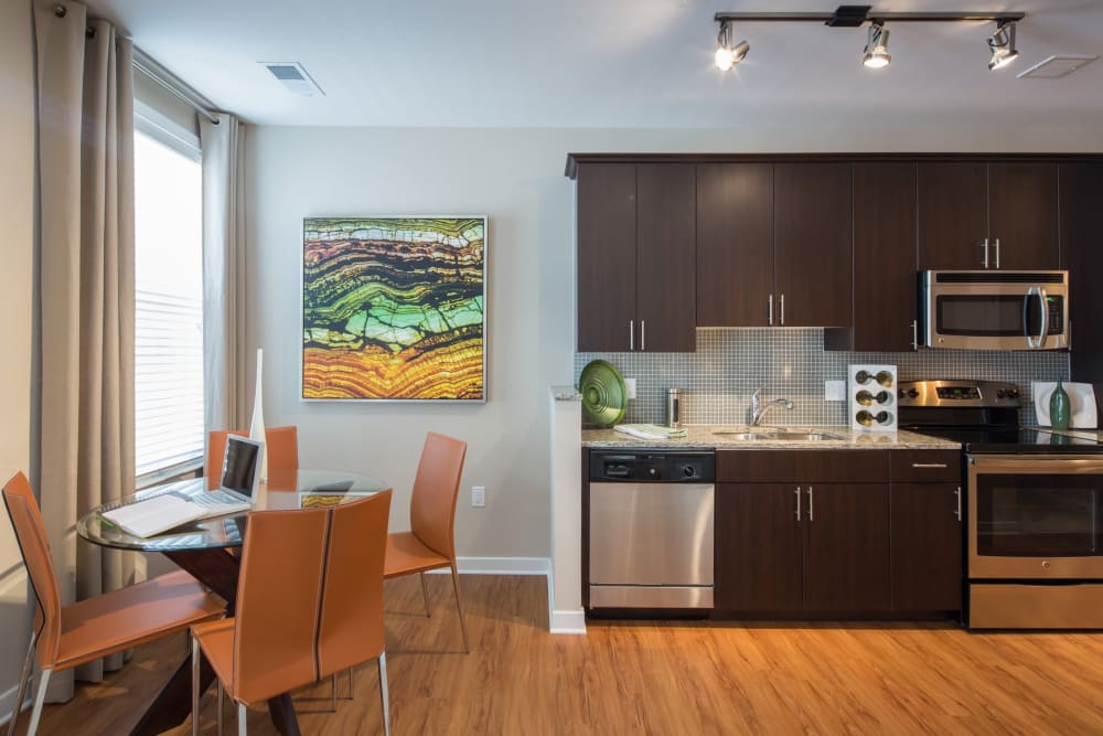 Spacious and open concept living area in a model home at The Tala at Washington Hill in Baltimore, Maryland