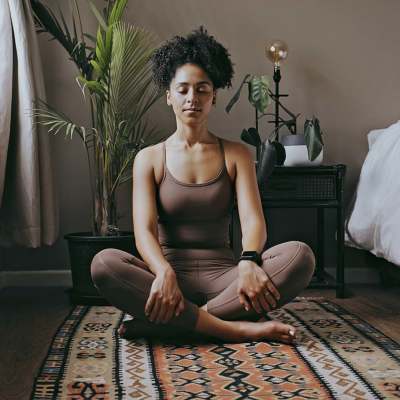 A woman practicing yoga at Stanford Pointe in Panama City,Florida