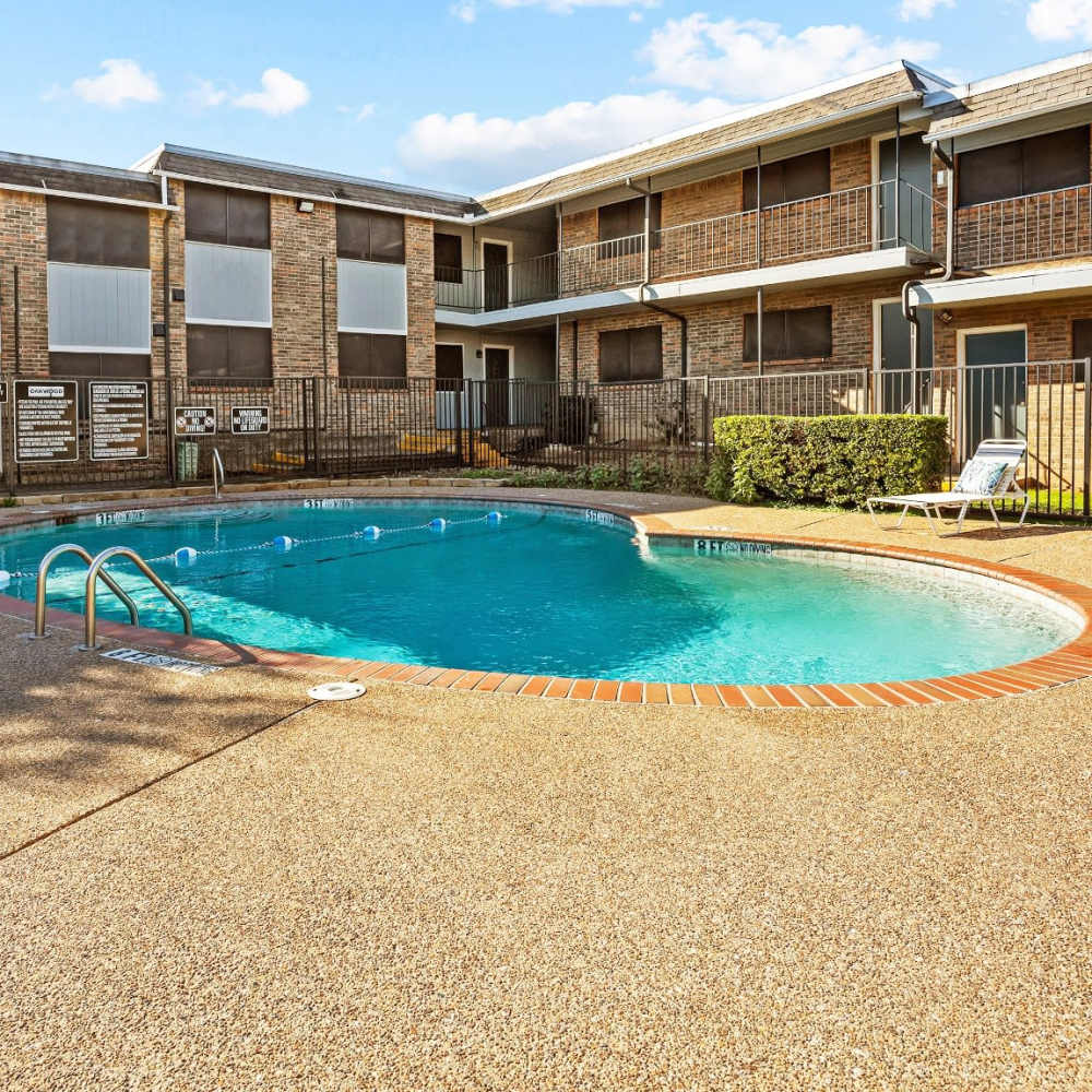 Pool area at Oakwood in Dallas, Texas