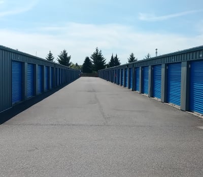 Clean exterior storage units at Glacier West Self Storage in Washington