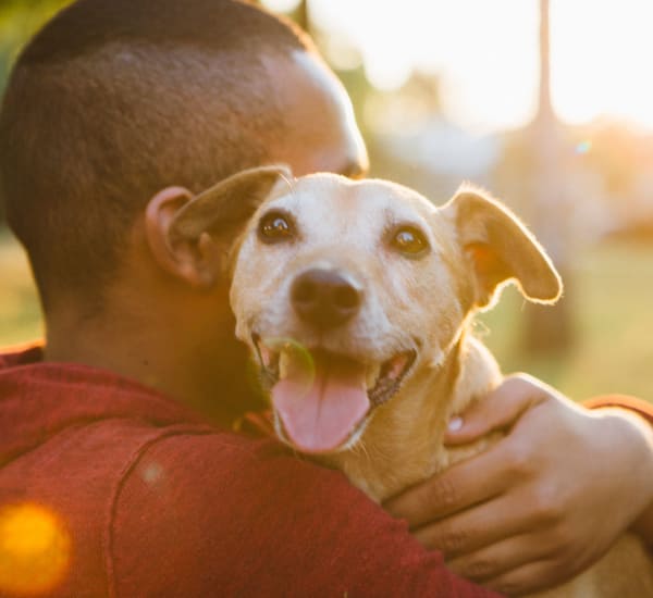 Resident with his dog