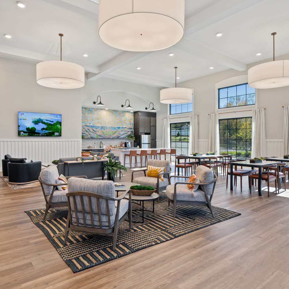 Clubhouse with lounge seating at Helios in Richmond, Virginia