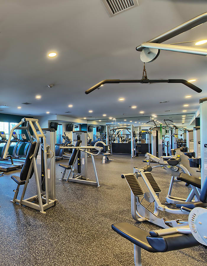 Well-equipped onsite fitness center at Chenango Place in Binghamton, New York