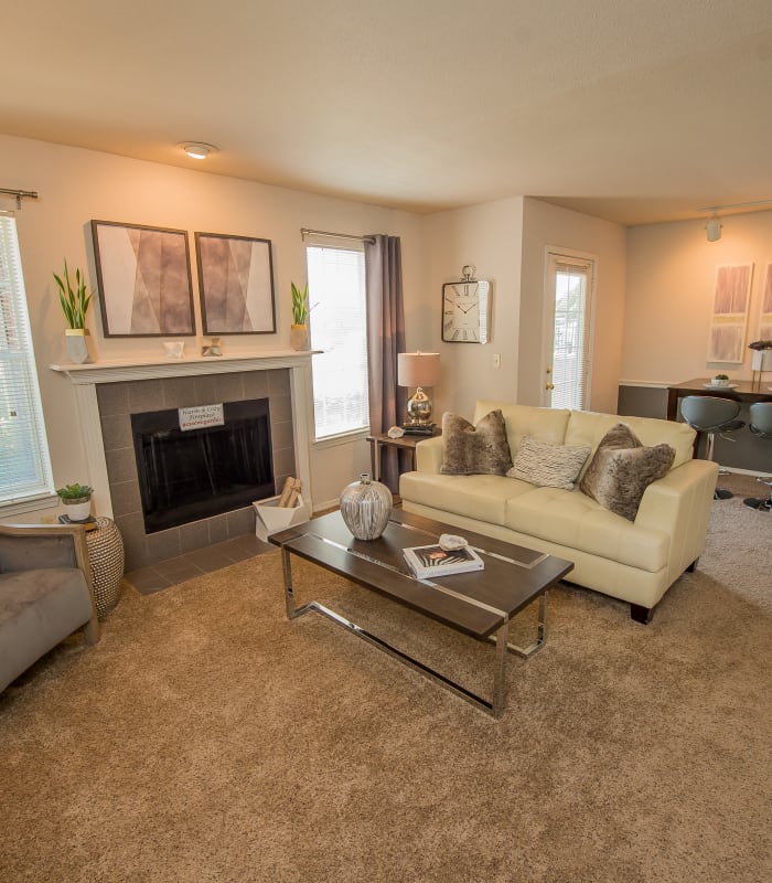 Living room at The Remington Apartments in Wichita, Kansas