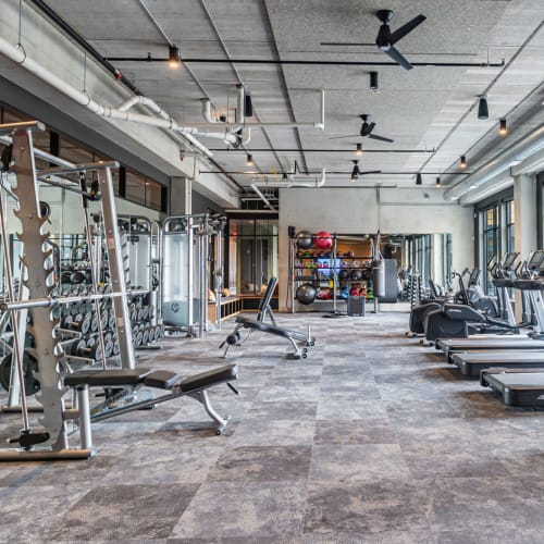 Fitness center at Carbon31 in Bloomington, Minnesota