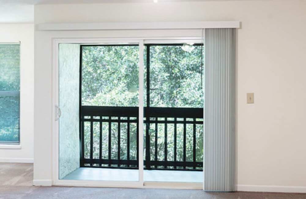 Terrific city view from a resident's private balcony at Creekwood Apartments in Gainesville, Florida