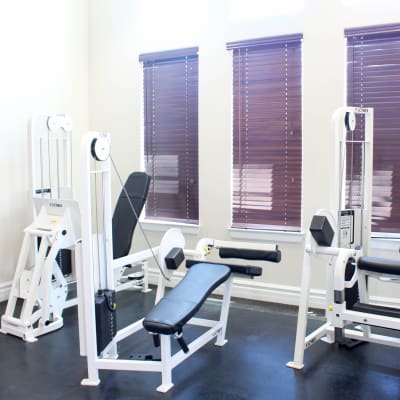 Exercise equipment at The Village at NTC in San Diego, California