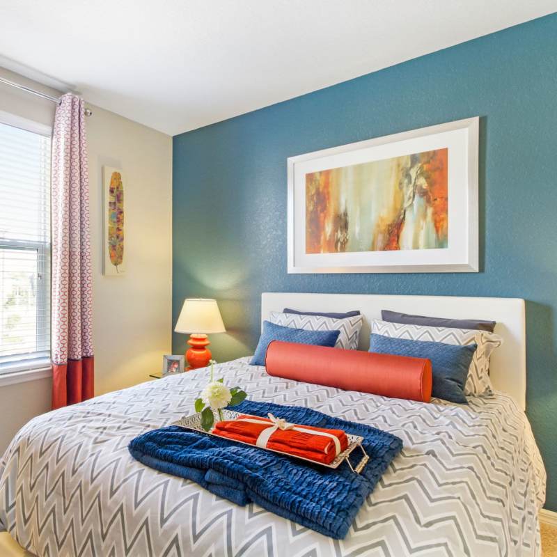 Cozy bedroom with a large bed at Sagewood in El Paso, Texas