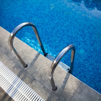 A swimming pool at Adobe Flats IV in Twentynine Palms, California