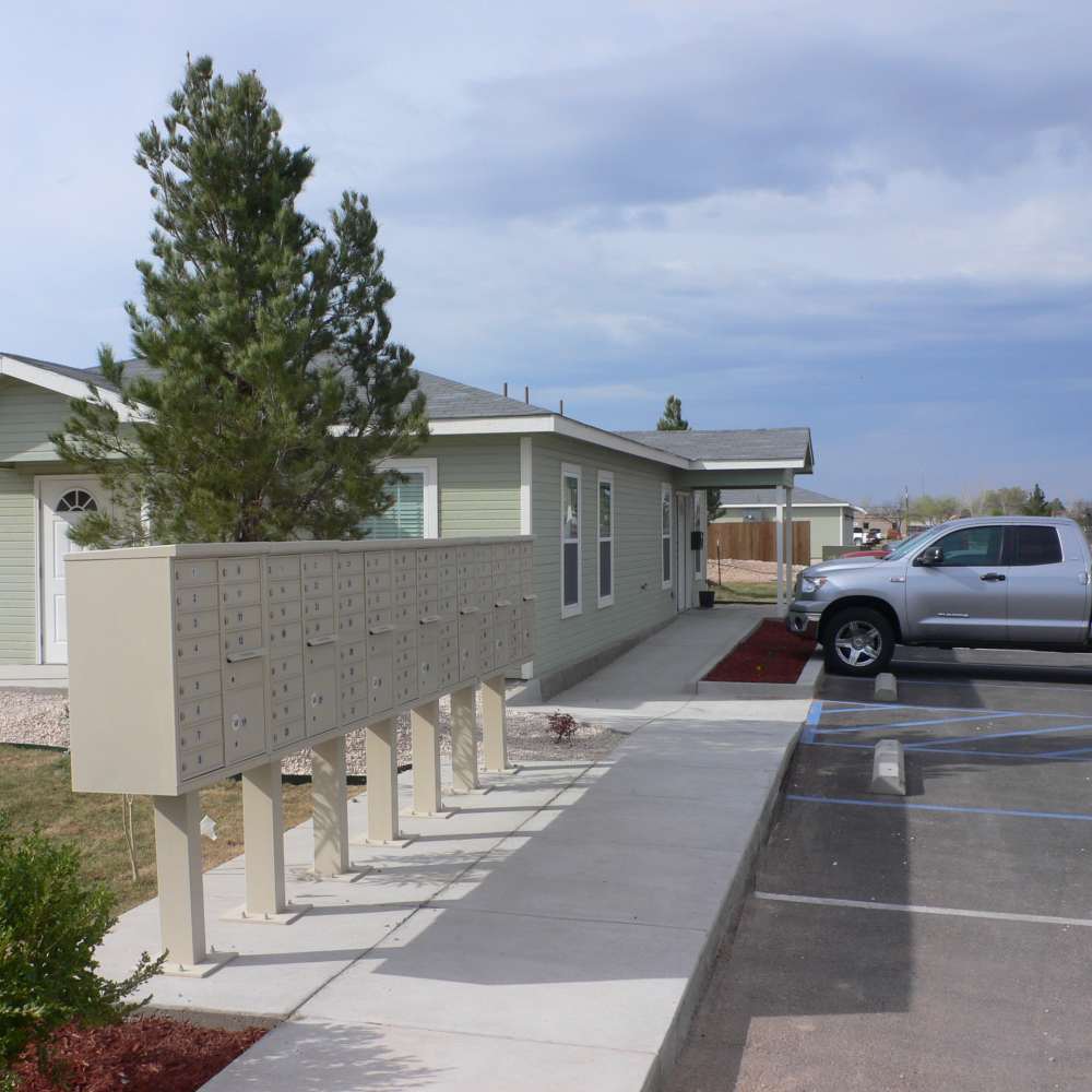 Community package lockers with parking at Eagle Ridge in Hobbs, New Mexico