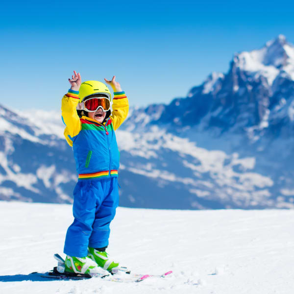 Kid skiing at a resort near The Preserve at Greenway Park in Casper, Wyoming