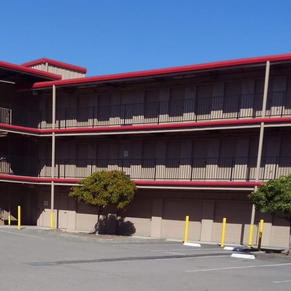 Exterior of StorQuest Self Storage with wine storage units in San Rafael, California