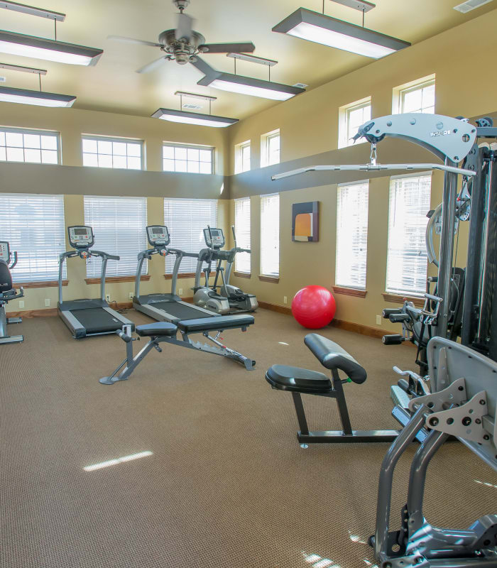 Gym at Mission Point Apartments in Moore, Oklahoma