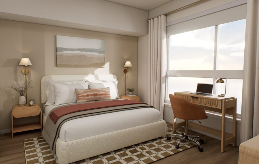 Virtual image of bedroom at The Colton in Redwood City, California
