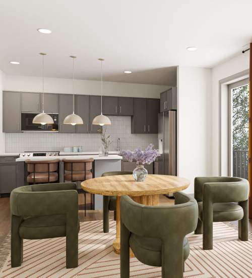 Living room at St. Albans Lofts in Raleigh, North Carolina