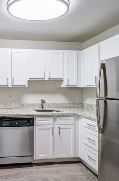 Model kitchen with modern appliances at Nob Hill in Elmsford, New York